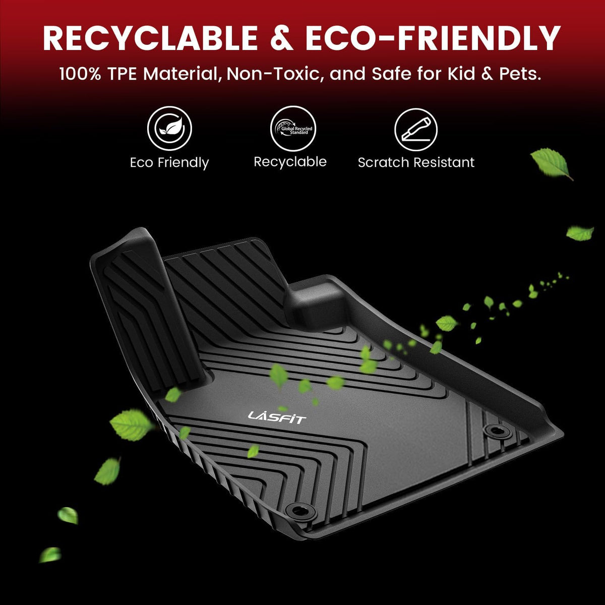LASFIT Full Set Floor Mats for Honda CR-V 2026 2025 2024 2023 (Gasoline & Hybrid & e:FCEV), All Weather TPE Custom Fit Floor Liners 1st & 2nd Row & Seat Back Mat & Cargo Mat (Upper Position)