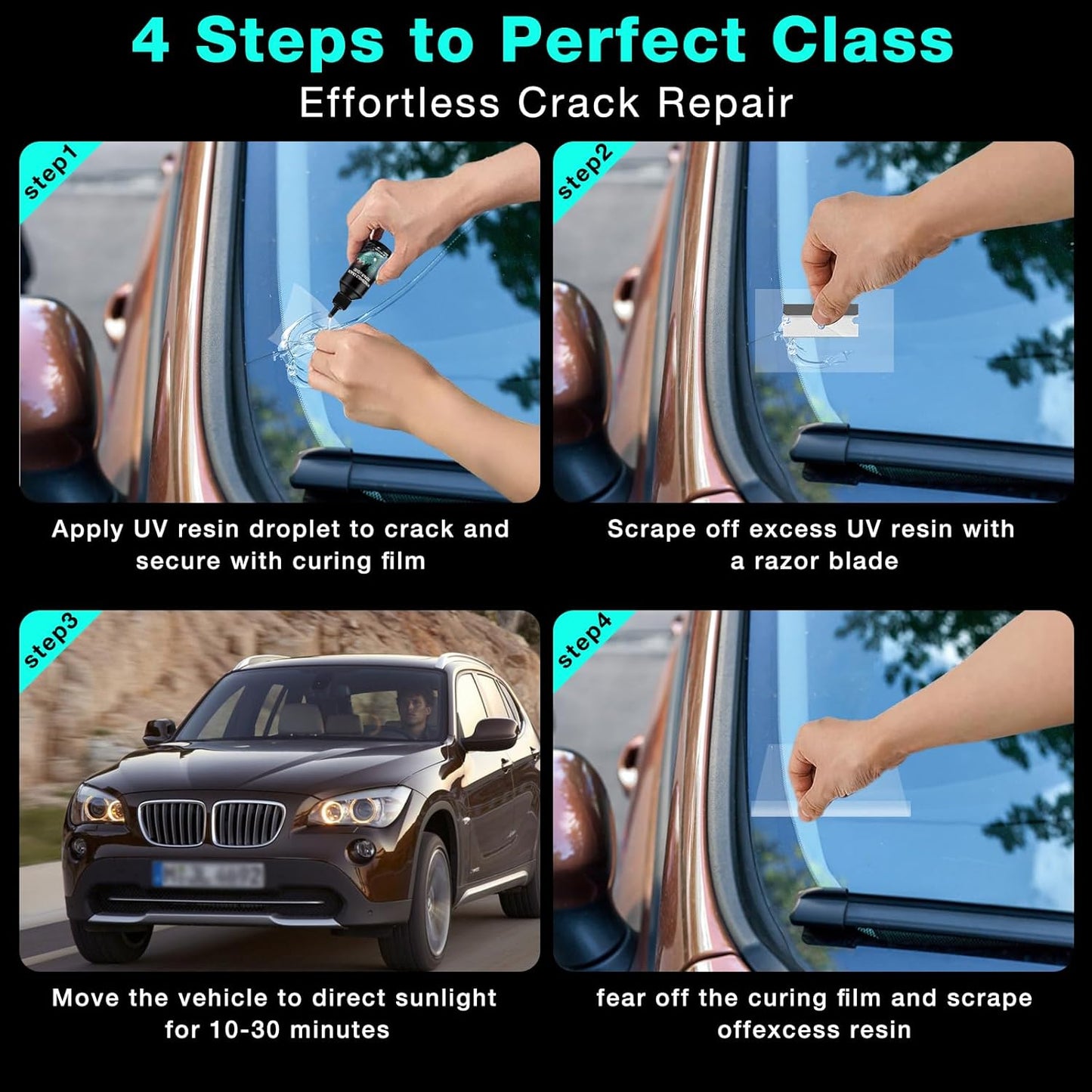 Windshield Repair Kit - 2026 Latest Upgrade Nano Glass Crack Repair Kit, Glass Repair Liquid for Quick Fix Windshields, Windows, Mirrors (1 Set)
