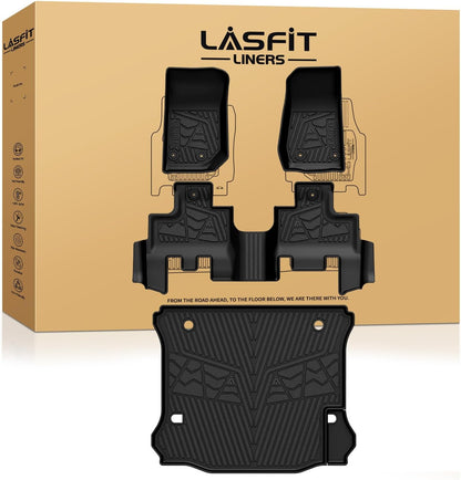 LASFIT Floor Mats for Jeep Grand Cherokee WL 2022-2025 2026 5-Seat (Include 4xe, NOT for L), All Weather TPE Custom Fit Car Mats Floor Liners Cargo Liner Cargo Mat Trunk Mat Black
