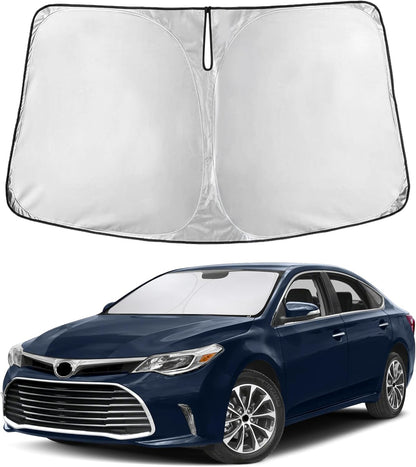 EcoNour Car Windshield Sun Shade | 2025 Upgraded Innovative No-Light-Pass Technology for Maximum Coverage | Foldable Sun Shade Keeps Your Vehicle Cool | Must-Have Car Accessories | Small (59" x 29") - Colors F