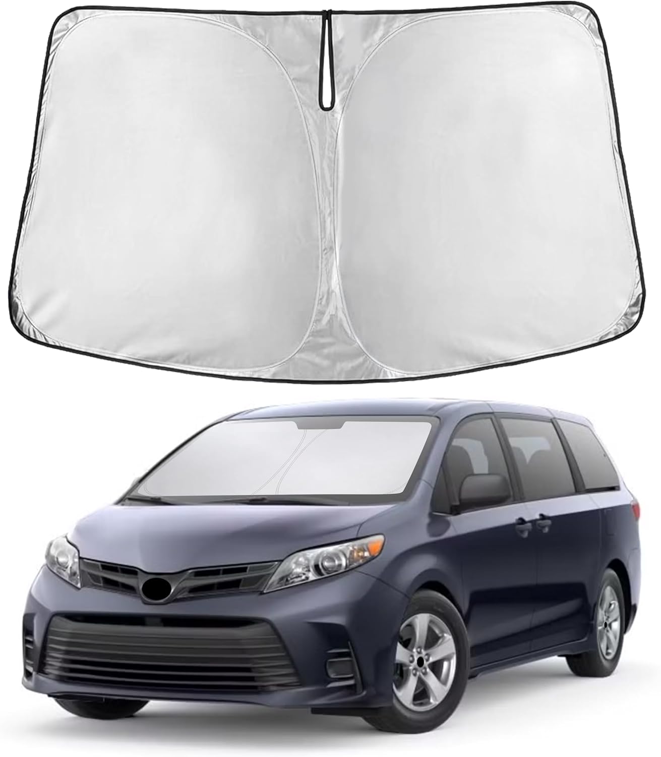 EcoNour Car Windshield Sun Shade | 2025 Upgraded Innovative No-Light-Pass Technology for Maximum Coverage | Foldable Sun Shade Keeps Your Vehicle Cool | Must-Have Car Accessories | Small (59" x 29") - Colors A