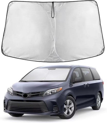 EcoNour Car Windshield Sun Shade | 2025 Upgraded Innovative No-Light-Pass Technology for Maximum Coverage | Foldable Sun Shade Keeps Your Vehicle Cool | Must-Have Car Accessories | Small (59" x 29") - Colors A
