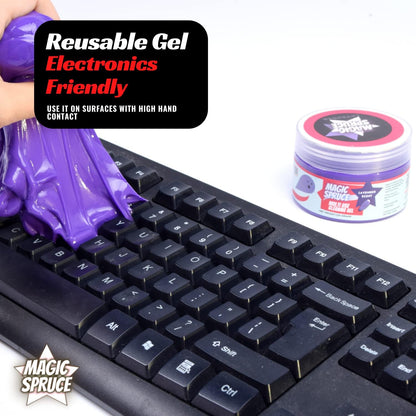 MAGIC SPRUCE Car Cleaning Gel, Reusable Auto Detailing Putty for Interior Dashboard Vents, Non-Toxic Dust Remover for Car Keys Keyboard PC Laptop, Scented Cleaning Products,Stocking Stuffers for men