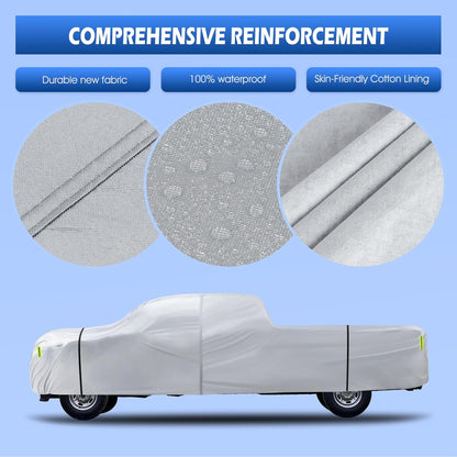 6 Layers Car Cover Waterproof All Weather for Automobiles, Size A3 with Zipper Cotton Fit for Toyota Camry, Honda Accord, Ford Mustang, Chevy Camaro/Malibu,Kia Optima/K5 (187-198 inch)