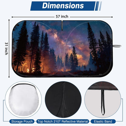 Car Windshield Sun Shade - Reflector Sunshade Offers Ultimate Protection for Car Interior, Cool Reflective Sun Blocker Fits Small Sedans, Mini SUVs