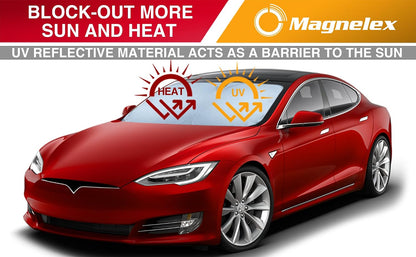 Magnelex Car Windshield Sunshade – Double-Layer Design for 2X Heat Blocking, Blocks UV Rays, Foldable Sun Shade for Cars, Trucks & SUVs, Keeps Interior Cooler, Medium (59 x 31 in)