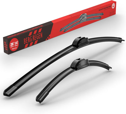 BERG REGEN 22"+19" Windshield Wiper Blades Replacement for Chevy Chevrolet Colorado 2006-2012, Suzuki Forenza 2004-2008, Ford Focus 2000-2011, GMC Canyon 2004-2012 –Genuine OEM Quality (Set of 2)