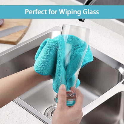HOMEXCEL Grey Microfiber Cleaning Cloth, 12 Pack Premium Microfiber Towels for Cars, Lint Free, Scratch-Free, Highly Absorbent, Reusable Cleaning Rags for Car, Household, Kitchen, Window, 11.5"X11.5"