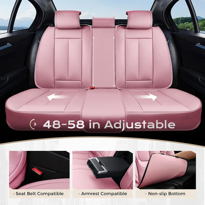 Coverado Seat Covers Full Set, Black Seat Covers for Cars 5 Seats, Car Seat Protector, Waterproof Nappa Leather Car Seat Cushion, Front and Rear Car Seat Cover Fit for Most Sedans SUV Pick-up Truck - Colors B