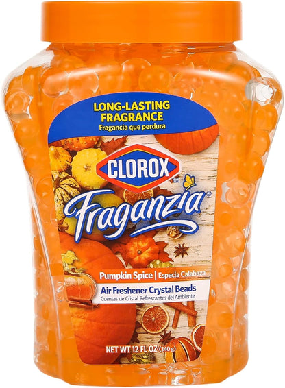 Clorox Fraganzia Crystal Beads Air Freshener, Long Lasting Room Deodorizer and Odor Eliminator Gel Beads to Freshen Home, Car, or Office, Fresh Ocean Breeze Scent, 12 Fl Oz