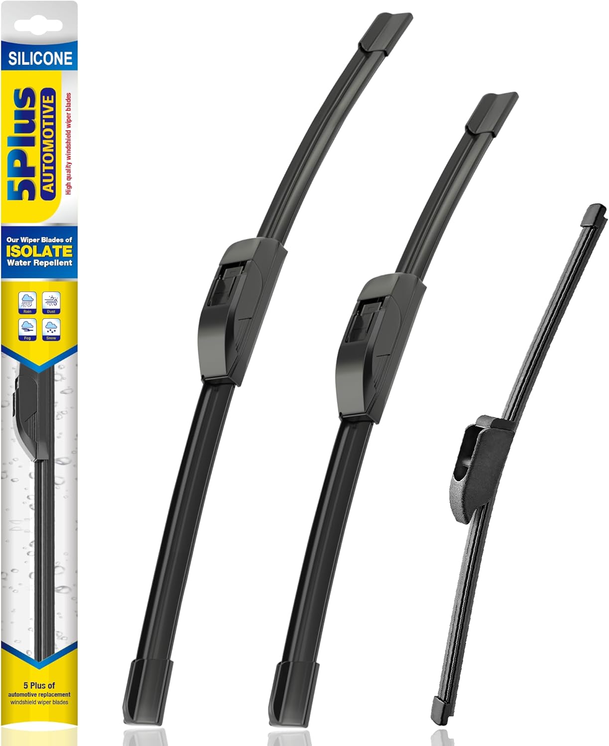5 PLUS® Silicone Windshield Wipers Replacement for 2019-2024 Toyota RAV4/ 2006-2015 Mazda 5 Wiper Blades(Set of 3), Windshield Wiper Blades For My Car-26"/16"/12" - Colors A