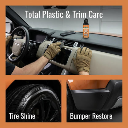 Black Plastic Restorer for Car, Permanent Automotive Plastic and Trim Restorer, Ultimate Exterior Plastic Renovation Lotion, Black Trim Restorer for Cars and Vehicles (1)