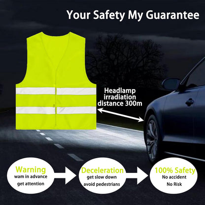 Hao Zhu 2 Pack Hi Vis Safety Vests with 2 Reflective Stripes,for Traffic Work, Running, Surveyor and Guard Construction Vest