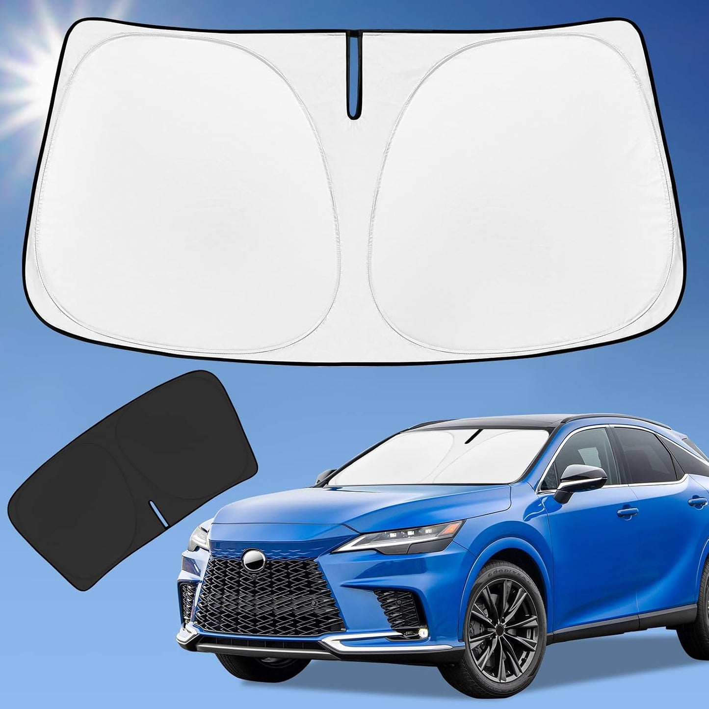 for Toyota Tacoma 2016-2023 2024 2025 2026 Sun Shade Sunshade Windshield Cover - 4 Layers Front Window Shade Custom Fit Tacoma 2Dr 4Dr Pickup Sun Visor 240T Shade Blocks UV Rays Car Accessories - Colors B