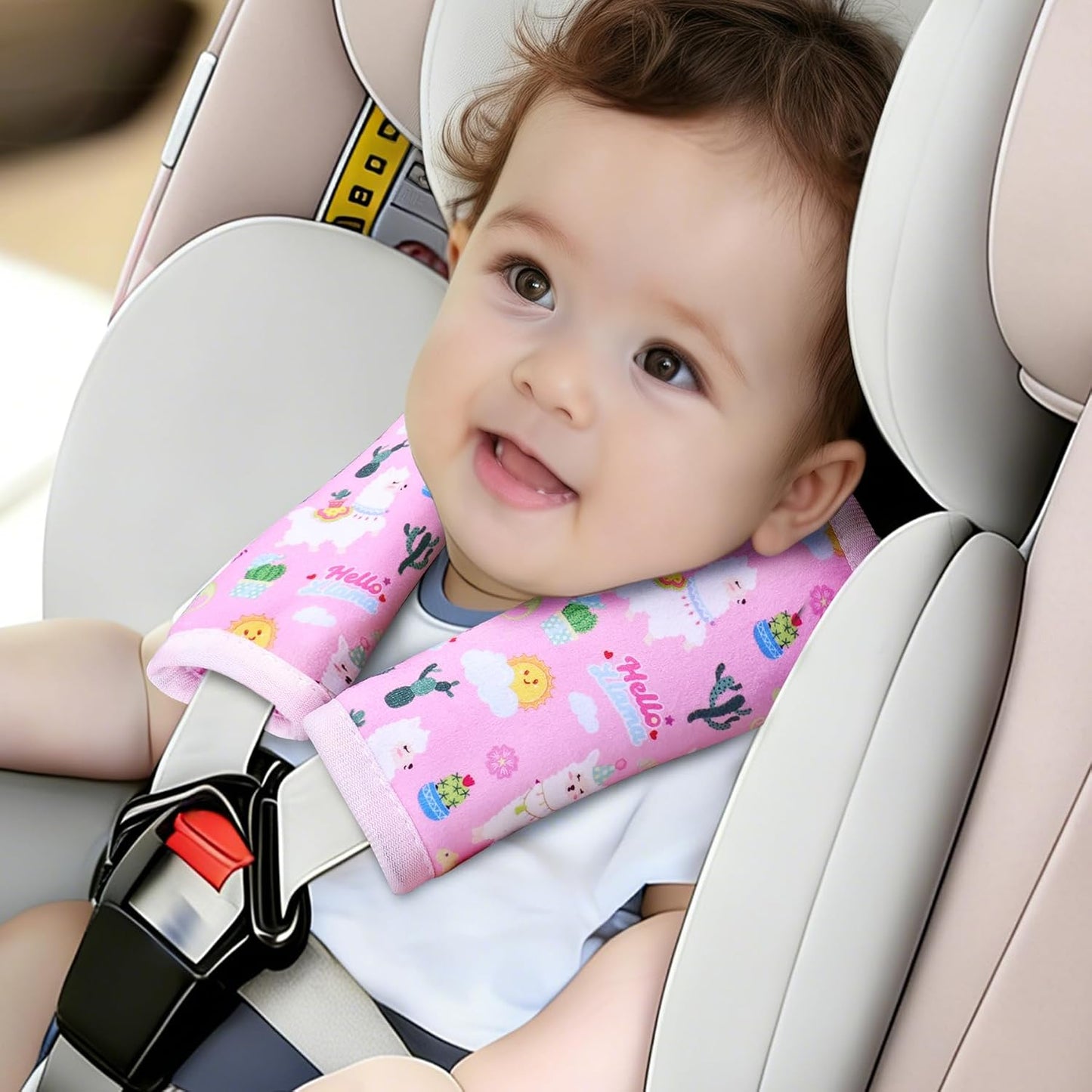 COOLBEBE Car Seat Straps Shoulder Pads for Baby Kids, Super Soft Seat Belt Covers for All Car Seats/Pushchair/Stroller/High Chair