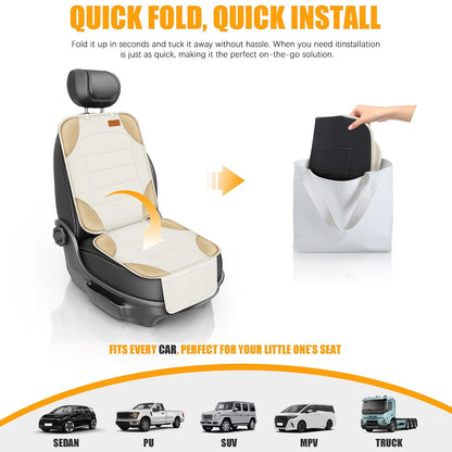 Siivton Car Seat Protector for Child Car Seat,Waterproof Car Seat Cover for Leather and Fabric Seats, 2 Mesh Pockets, Non-Slip Bottom,Thick Padding Cushion