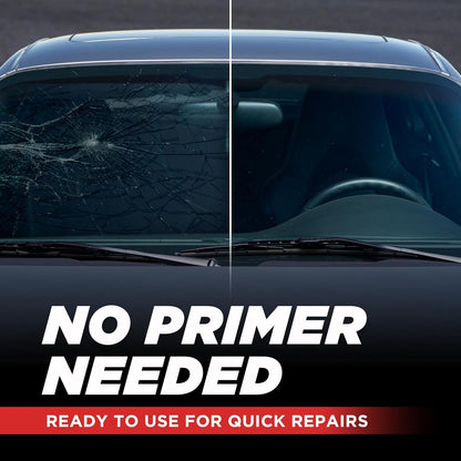 [2 Pack] Polyurethane Windshield Adhesive - Quick Curing & Weather Resistant Auto Glass Adhesive, Vertical & Overhead Application, Windshield Repair Kit with Gloves, Applicator Tip & Cartridge - 310ml