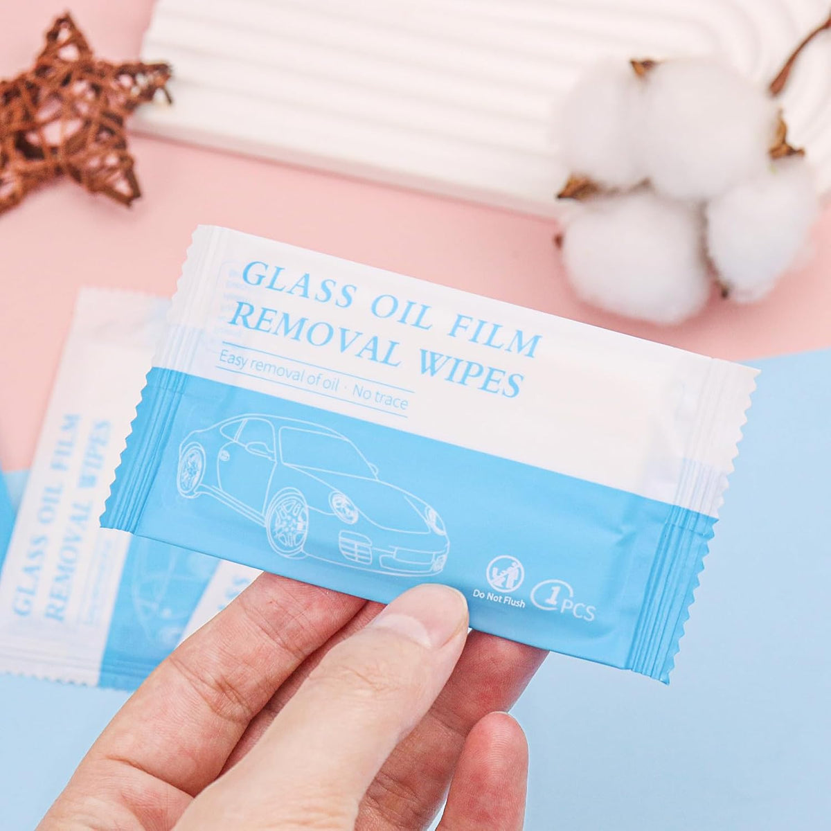 Car Cleaning Wipes, 200 PCS Individually Car Wipes, Fast Cleaning Car Leather Cleaner Wipes, Suitable for Car Window Glass, Floor Windows, Mirrors