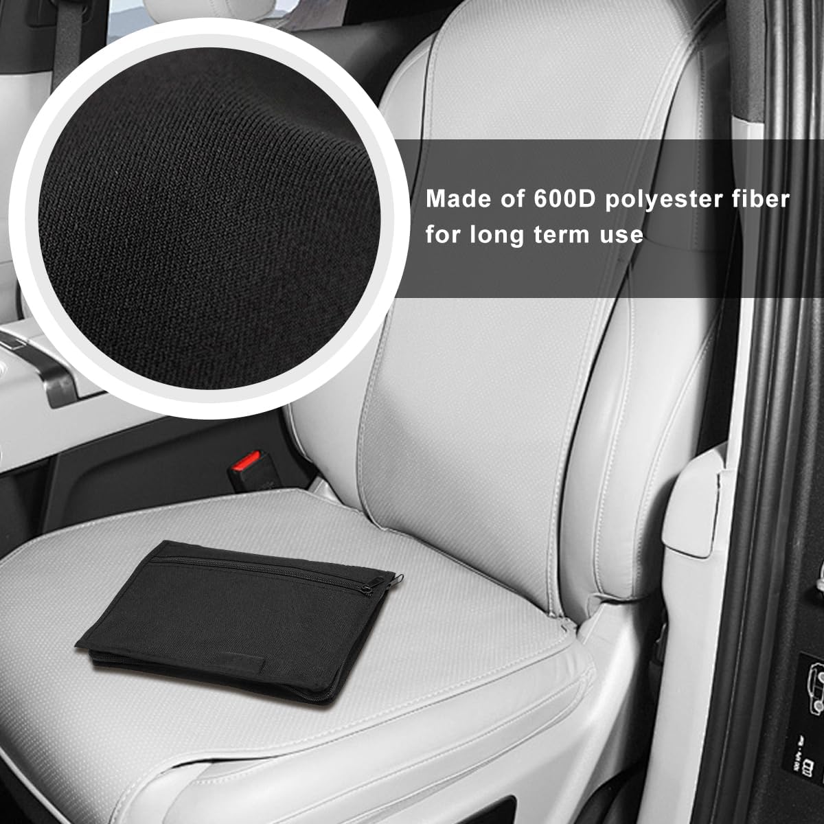 Car Registration Insurance Holder, Multipurpose Glove Box Organizer Car Manual Holder Zippered Case, Vehicle Document Organizer for Essential Gadgets, Driver License, Cards