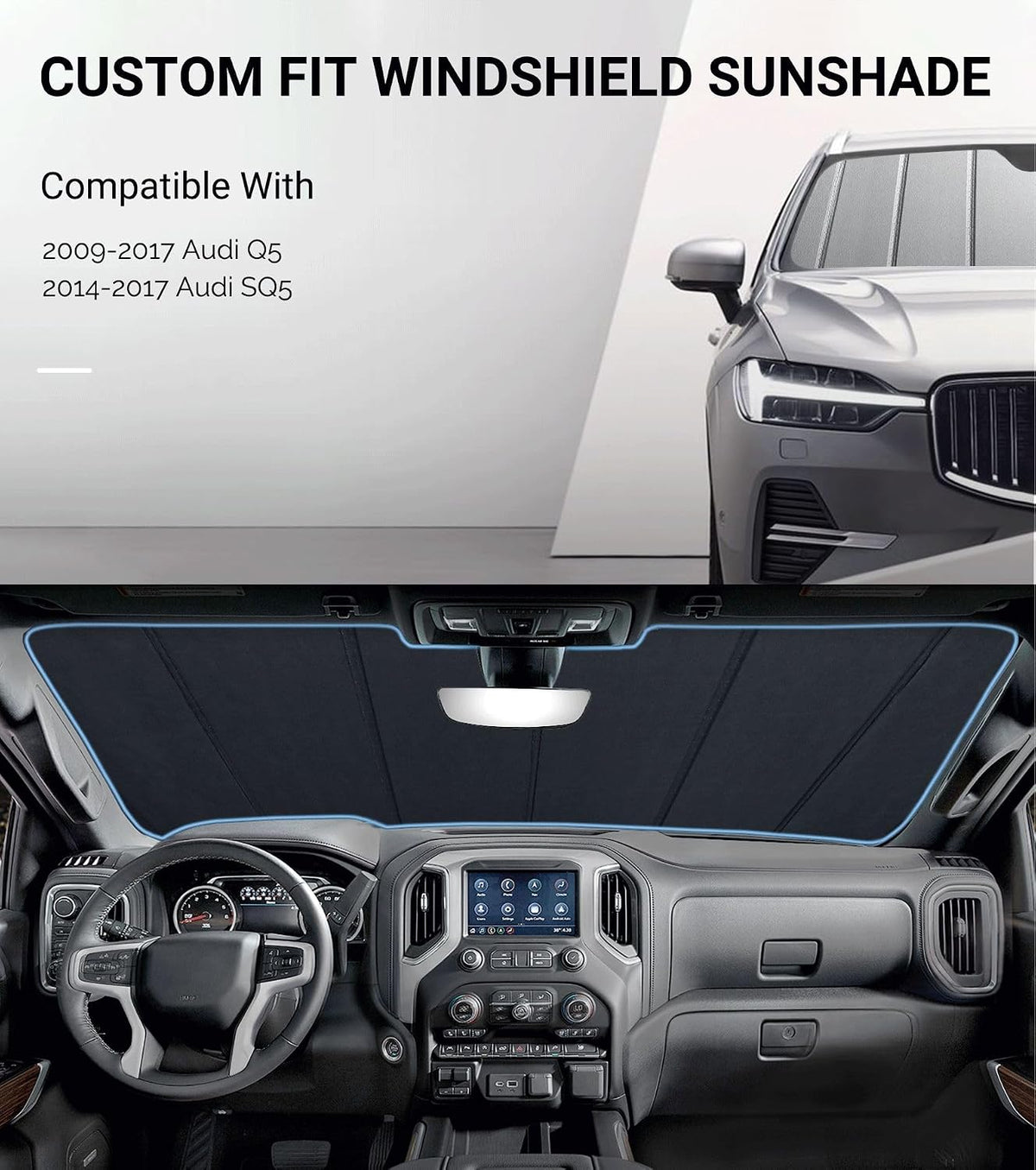 Pigenius Windshield Sunshade for Audi Q5/SQ5 2018-2025, Q5 Sportback/SQ5 Sportback 2021-2025, Q5 PHEV 2020-2025 - AstraGuard