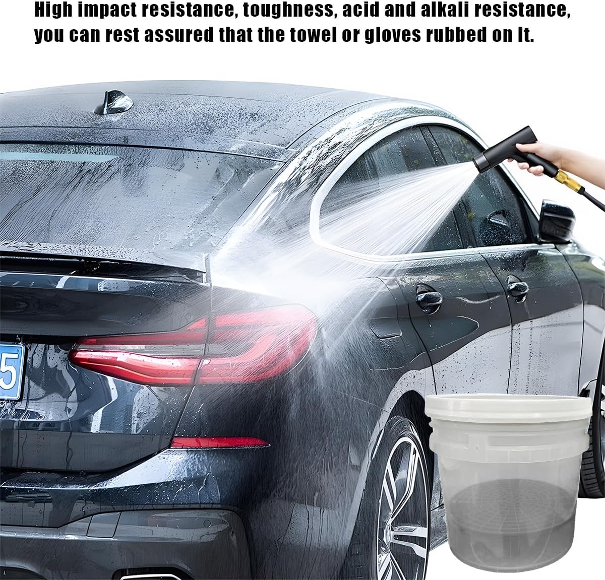 2 PCS Car Wash Bucket Insert, Car Wash Grit Filter Trap Dirt Fits 12 Inches Diameter Bucket, Insert for Automotive Detailing and Cleaning, Car Accessories (Black+Red)