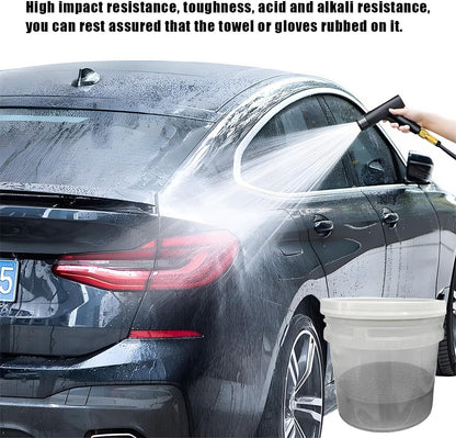 2 PCS Car Wash Bucket Insert, Car Wash Grit Filter Trap Dirt Fits 12 Inches Diameter Bucket, Insert for Automotive Detailing and Cleaning, Car Accessories (Black+Red)