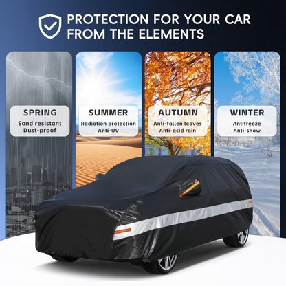 10 Layers Car Cover Custom Fit for Mercedes Benz C Class C250 C300 C43 C63 (1993-2026), Waterproof All Weather for Automobiles, Outdoor Full Cover Sun Dust Rain Protection with Cotton. Black - Colors A