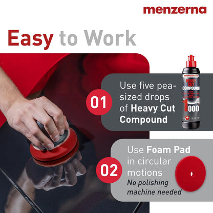 menzerna Polishing Set 8oz – HCC1000, MCC2500 & 3800 | 3-Step System for Scratch Removal, Swirl Elimination & Mirror-Like Finish