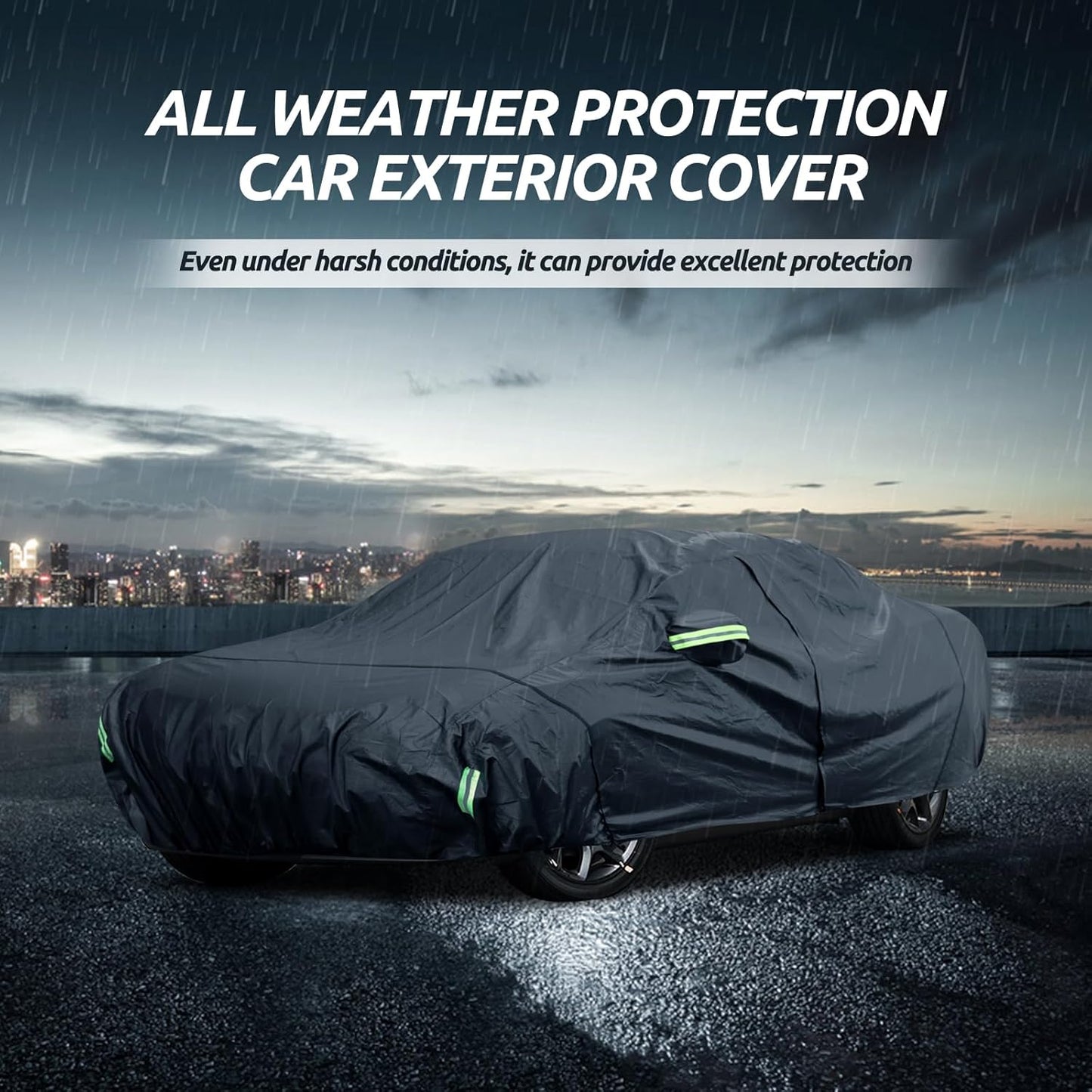 Car Cover Custom Fit for Toyota Corolla 2000-2025, Honda Civic 1991-2025, Waterproof All Weather Full Exterior Cover Rain Sun Protector Car Cover with Door Zipper