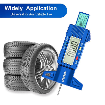 GODESON Tire Tread Depth Gauge, Digital Tire Tread Depth Gauge with 3 Modes-Fractional Inch, Decimal Inch and Millimeter, Tire Depth Gauge for Motorcycles, Cars, SUV, Easy to Read Tread Depth Gauge