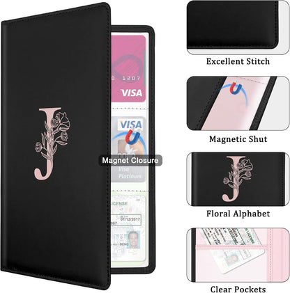 Letter Car Registration and Insurance Holder, with Magnetic Closure for License, Cards and Documents,Vehicle Glove Box Car Organizer, Interior Car Accessories for Women Men (M)