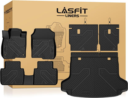 LASFIT Floor Mats for Honda CR-V 2026 2025 2024 2023 (Gasoline & Hybrid & e:FCEV), All Weather TPE Custom Fit Anti-Slip Pet Friendly Car Liners, 1st & 2nd Row Black