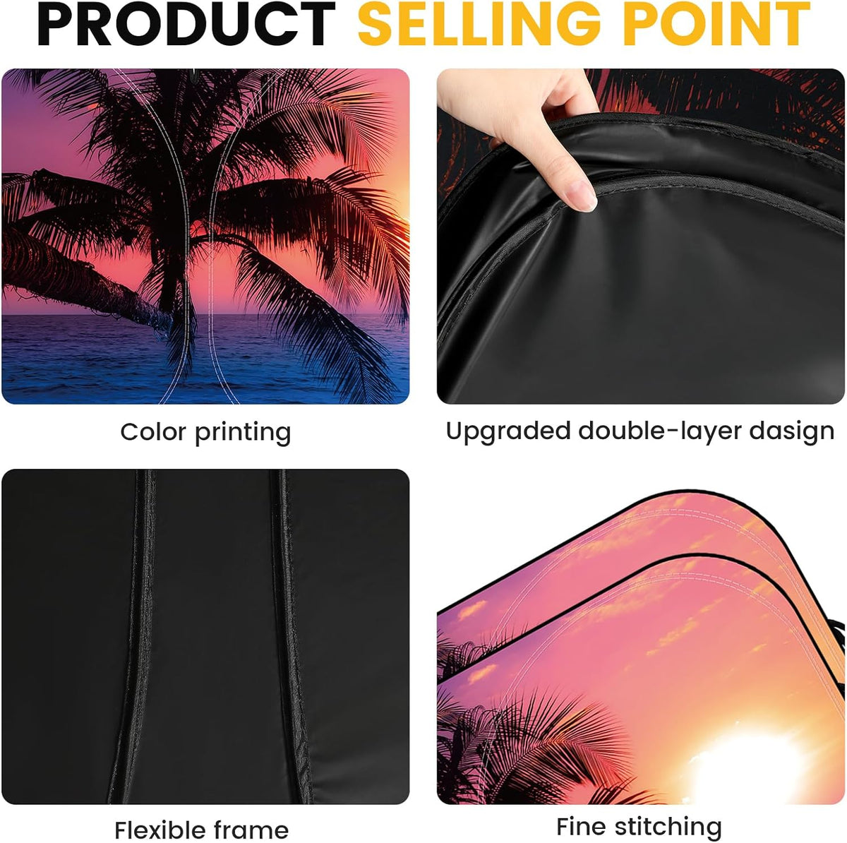 Car Windshield Sun Shade - Foldable Car Sun Shade Windshield for Front Window, Reflector Sunshade Offers Ultimate Protection for Cars Interior (55.2 x 31.5 in)