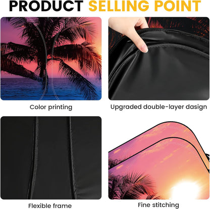 Car Windshield Sun Shade - Foldable Car Sun Shade Windshield for Front Window, Reflector Sunshade Offers Ultimate Protection for Cars Interior (55.2 x 31.5 in)
