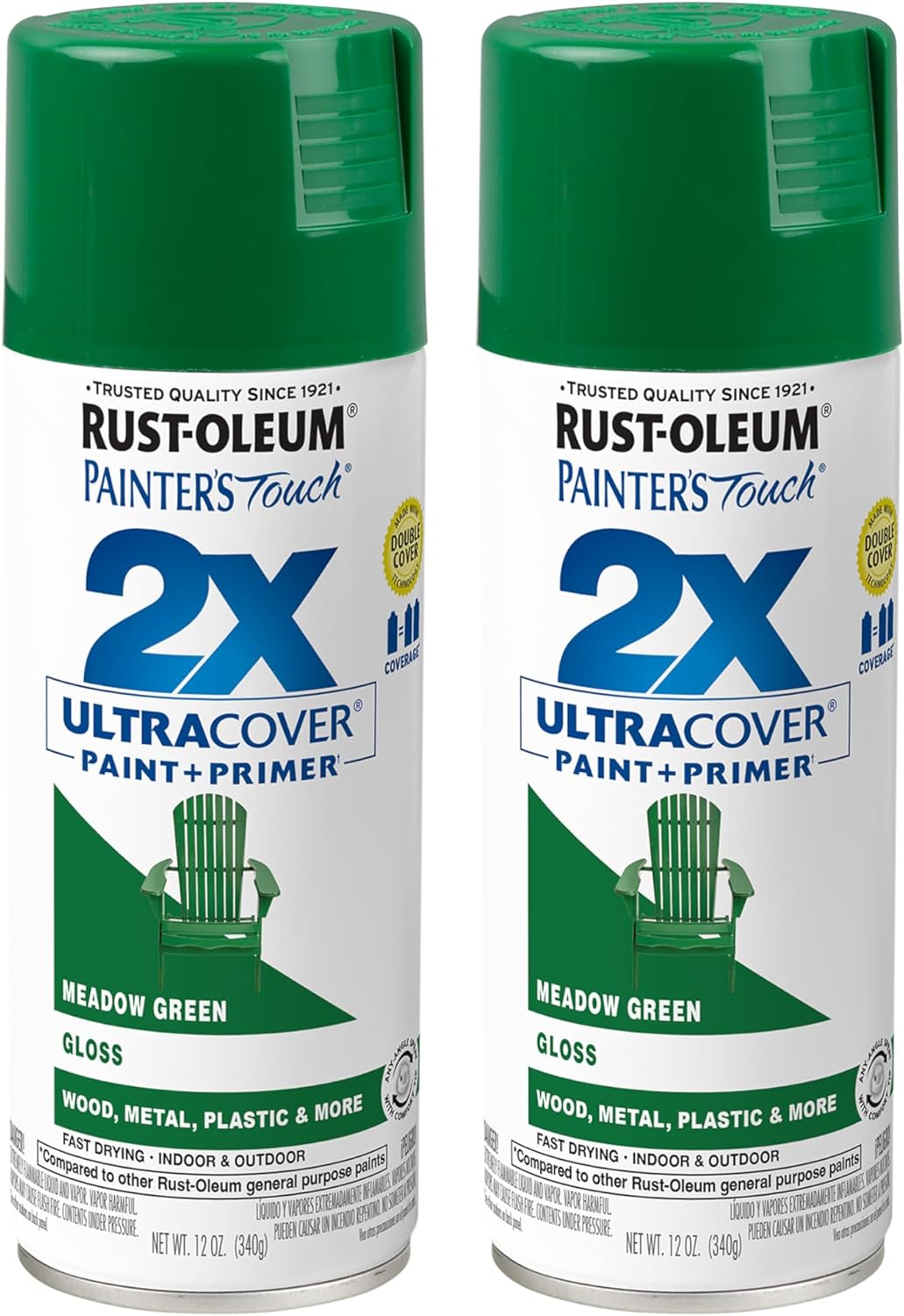 Rust-Oleum 334029 Painter's Touch 2X Ultra Cover Spray Paint, 12 oz, Gloss Clear - Colors E