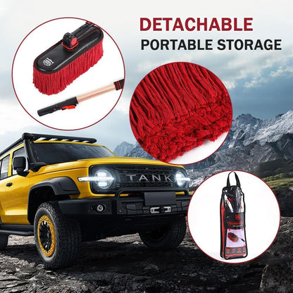 Car Duster Exterior Scratch Free,Car Dusters Extendable Handle Cleaning Exterior,Detailing Brush Kit for Truck,SUV,Caravan,Motorcycle,Wax Cotton Fabric,Waterless Wash Equipment