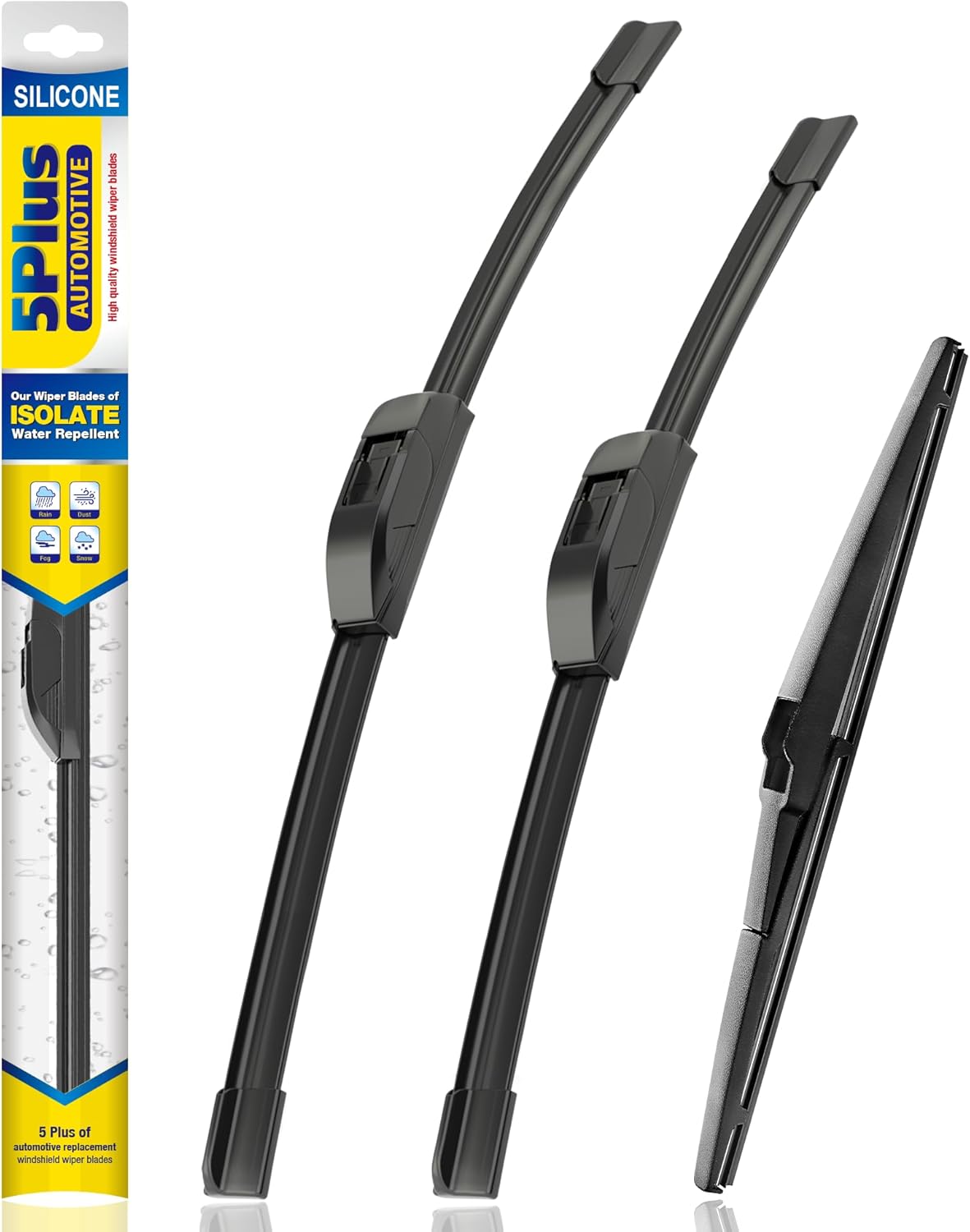 5 PLUS® Silicone Windshield Wipers Replacement for 2019-2024 Toyota RAV4/ 2006-2015 Mazda 5 Wiper Blades(Set of 3), Windshield Wiper Blades For My Car-26"/16"/12" - Colors A