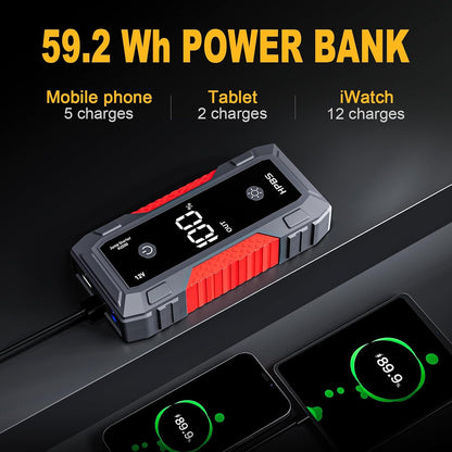 H50 Jump Starter - 5000A Jump Starter Battery Pack for Up to 10.0L Gas and 8.0L Diesel Engines, 12V Car Battery Jumper Starter Portable with 3.0" LCD Display, Jump Box