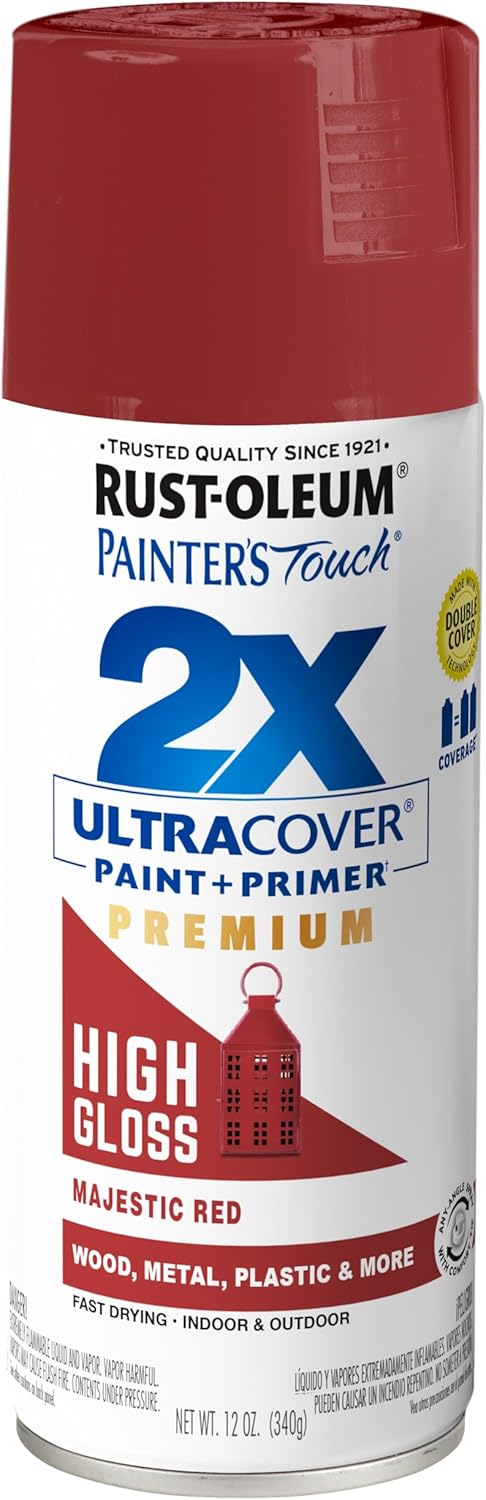 Rust-Oleum 334029 Painter's Touch 2X Ultra Cover Spray Paint, 12 oz, Gloss Clear - Colors D