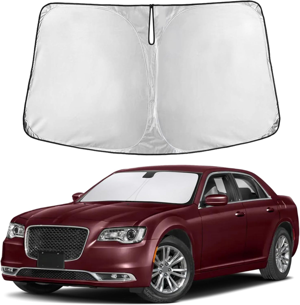 EcoNour Car Windshield Sun Shade | 2025 Upgraded Innovative No-Light-Pass Technology for Maximum Coverage | Foldable Sun Shade Keeps Your Vehicle Cool | Must-Have Car Accessories | Small (59" x 29") - Colors C