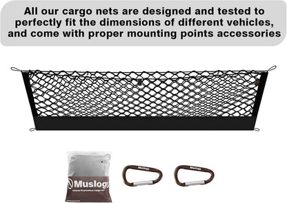 Muslogy Truck Bed Cargo Net Trunk Netting Compatible with 2023-2025 2026 Honda CR-V Accessories, Pickup Cargo Organizer SUV Sedan Storage Net w/Heavy Duty Carabiners - Colors B