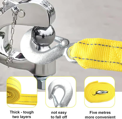 Tow Straps Heavy Duty with Hooks, 1.7" x 16.4 Ft,13,227 lbs Heavy Duty ATV Car Tow Strap with Hooks, Emergency Towing Straps,Tow Ropes for Boat Vehicles Towing Accessories Roadside Recovery Strap