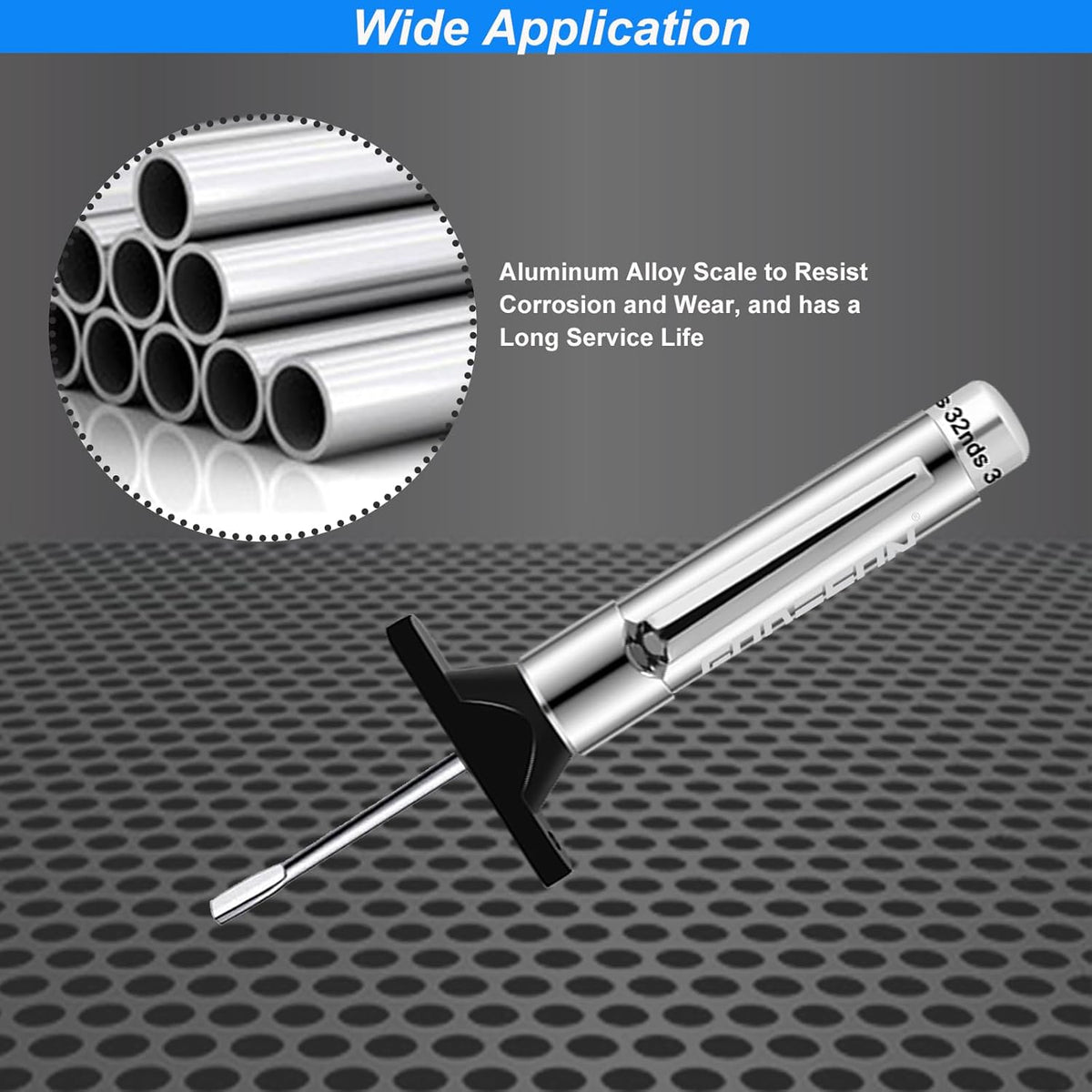 GODESON Tire Tread Depth Gauge,Metal Tread Depth Gauge with Clip,Tire Depth Gauge 32nds for car, Truck, Vehicle, Motocycler etc(Pack of 2)