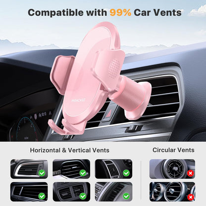 Miracase Phone Holders for Your Car with Metal Hook Clip, Air Vent Cell Phone Stand Car Mount, Universal Automobile Cradle for Garmin GPS Fit iPhone Android and All Smartphones, Dark Black