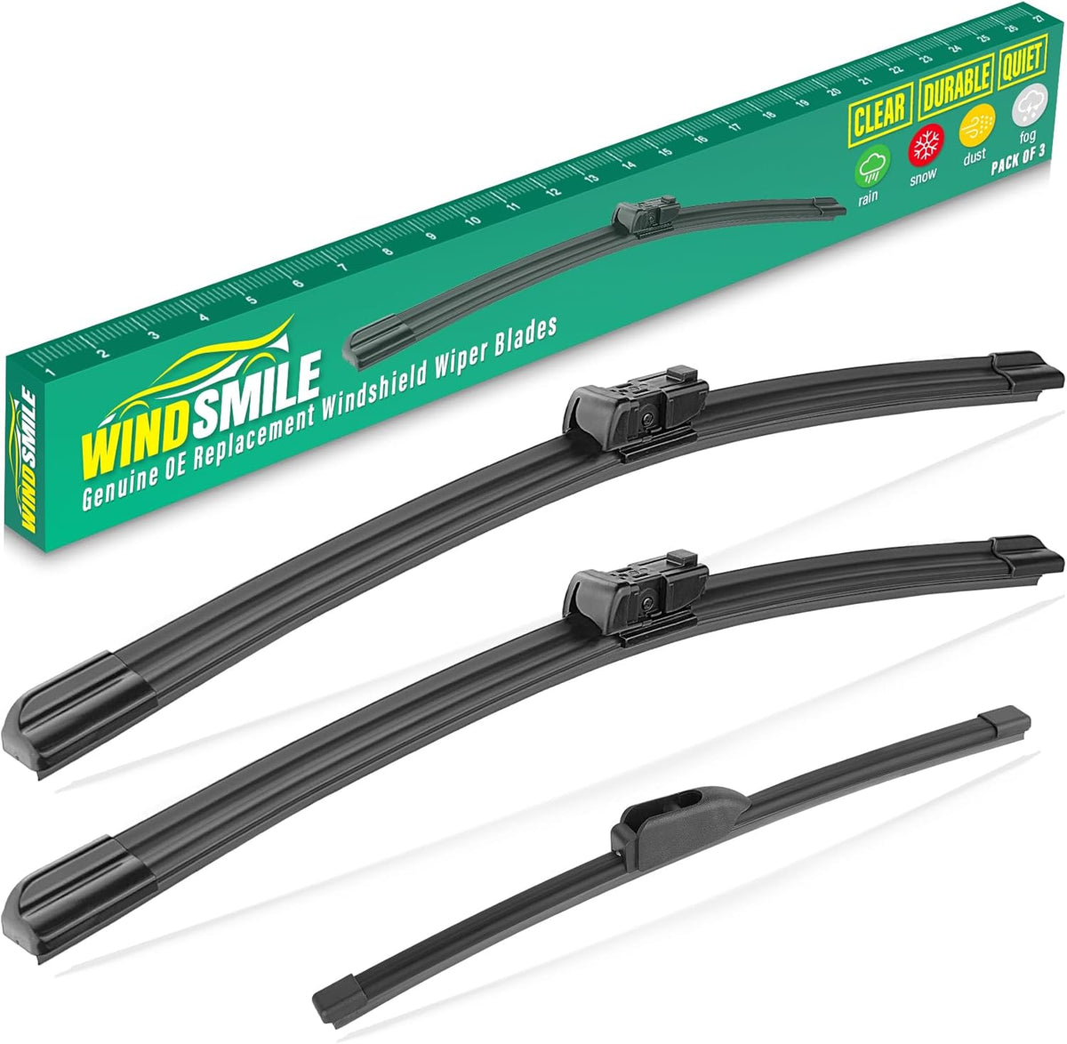 26" 16" 11" Windshield Wiper Blades Replacement for Chevrolet Chevy Trax 2024 2025 2026 Premium All Weather Front Rear Wipers Set - OEM Quality (Pack of 3) - Colors A