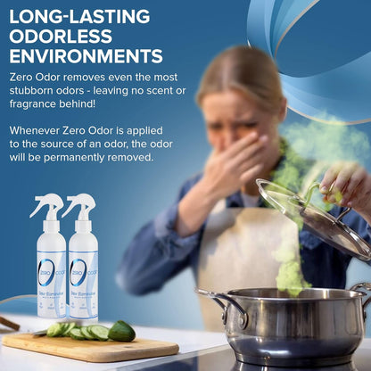 Zero Odor Multi-Purpose Odor Eliminator - Eliminate Air & Surface Odor – Patented Technology Best for Bathroom, Kitchen, Fabric, Closet- Smell Great Again, 8oz (Over 1000 Sprays)