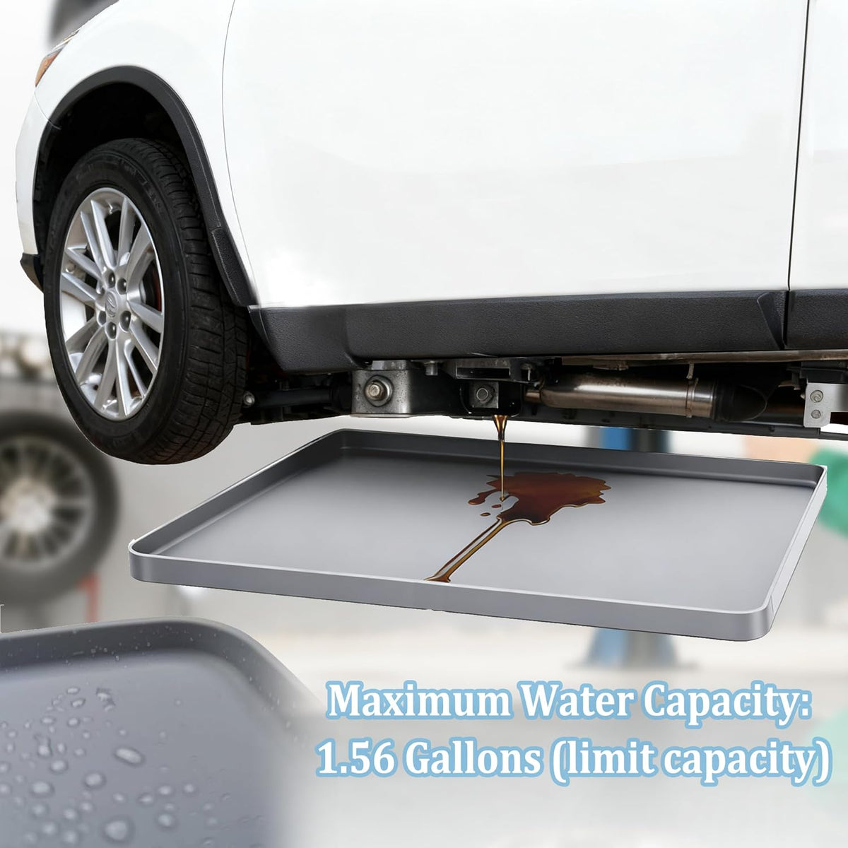 Oil Drip Pan for Under Car, Oil Spill Mat for Garage Floor Waterproof Driveway Outdoor Oil Drip Tray Silicone Oil Drip Pan No Splatter Non-Slip Oil Catch Pan Easy to Clean Reusable
