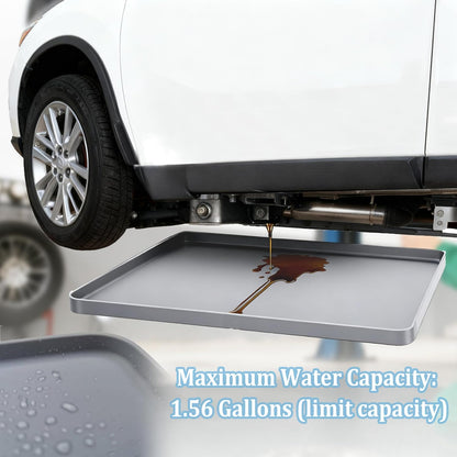 Oil Drip Pan for Under Car, Oil Spill Mat for Garage Floor Waterproof Driveway Outdoor Oil Drip Tray Silicone Oil Drip Pan No Splatter Non-Slip Oil Catch Pan Easy to Clean Reusable