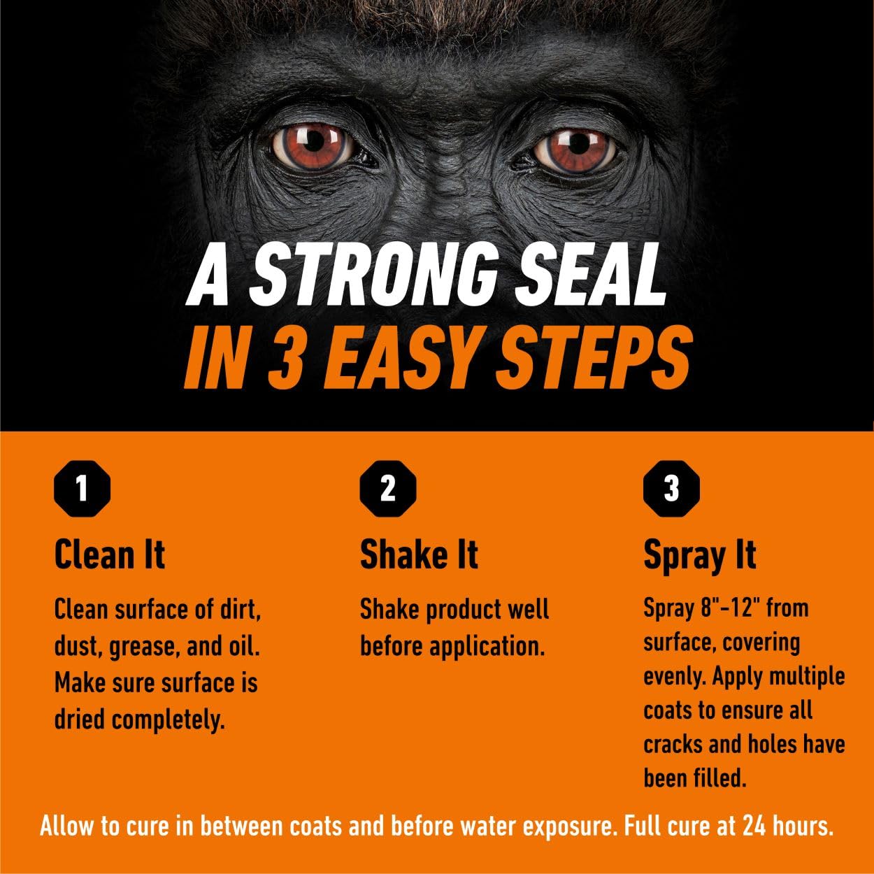 Gorilla Waterproofing Spray Clear, Flexible Rubberized Sealant Coating, Paintable UV Resistant, Seals Water Air Moisture, 14 oz (Pack of 1), for Roofs Gutters Skylights RVs Windows & More