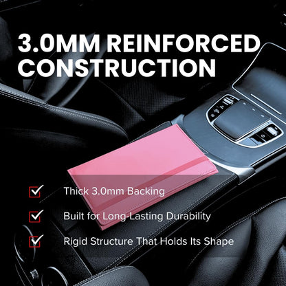 LINTRU Car Registration and Insurance Holder Trifold, Oversized Fit with Reinforced Construction, Matte PU Leather Vehicle Glove Box Organizer for Documents, Car Accessories for Men and Women